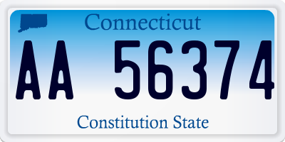 CT license plate AA56374