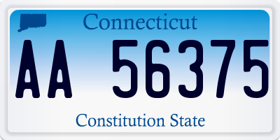 CT license plate AA56375