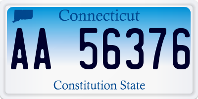 CT license plate AA56376