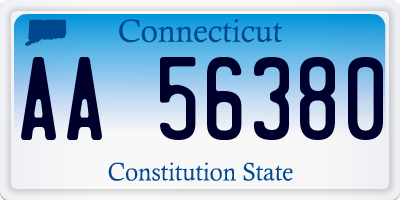 CT license plate AA56380