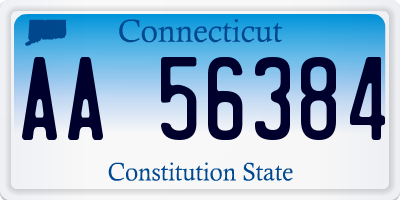 CT license plate AA56384