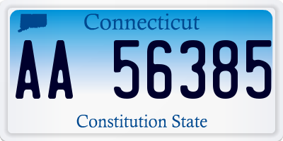 CT license plate AA56385