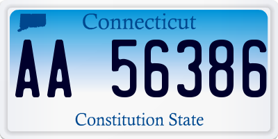 CT license plate AA56386