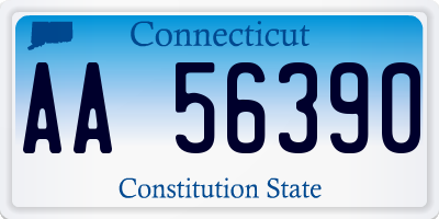 CT license plate AA56390