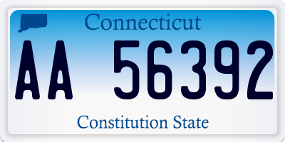 CT license plate AA56392