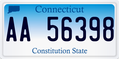 CT license plate AA56398