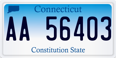 CT license plate AA56403