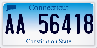 CT license plate AA56418