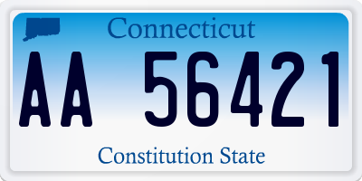 CT license plate AA56421