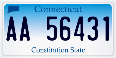 CT license plate AA56431