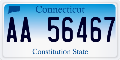 CT license plate AA56467