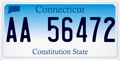 CT license plate AA56472