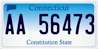 CT license plate AA56473