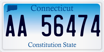 CT license plate AA56474