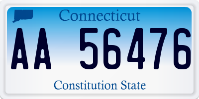 CT license plate AA56476