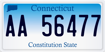 CT license plate AA56477