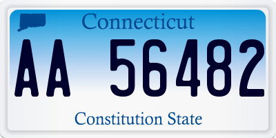 CT license plate AA56482