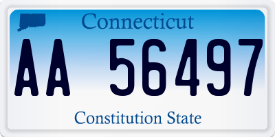 CT license plate AA56497