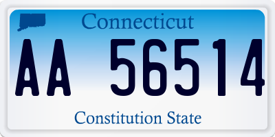 CT license plate AA56514