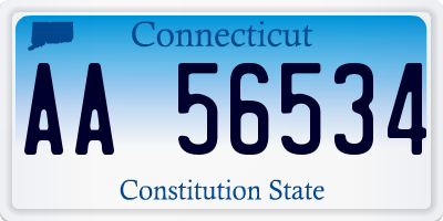 CT license plate AA56534