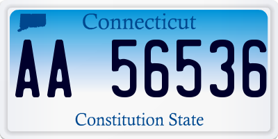 CT license plate AA56536