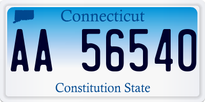 CT license plate AA56540