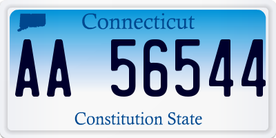 CT license plate AA56544