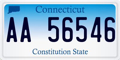 CT license plate AA56546