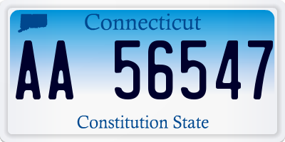 CT license plate AA56547
