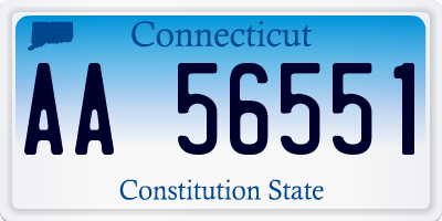 CT license plate AA56551