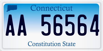 CT license plate AA56564