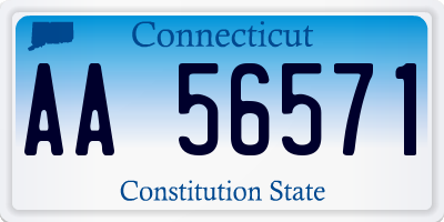 CT license plate AA56571