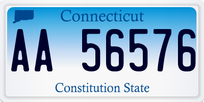 CT license plate AA56576