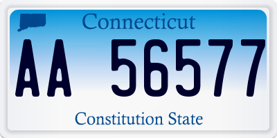 CT license plate AA56577