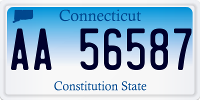 CT license plate AA56587