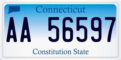 CT license plate AA56597