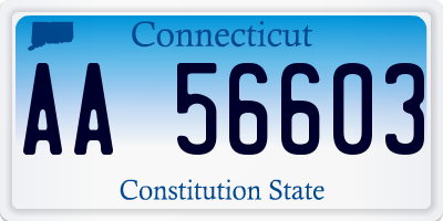 CT license plate AA56603