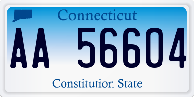 CT license plate AA56604