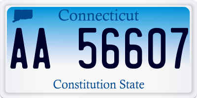 CT license plate AA56607