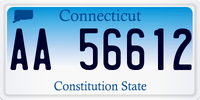 CT license plate AA56612