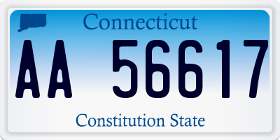 CT license plate AA56617