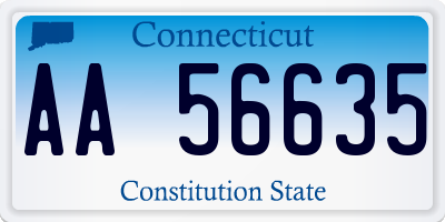 CT license plate AA56635