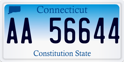 CT license plate AA56644