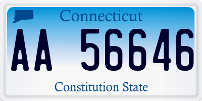 CT license plate AA56646