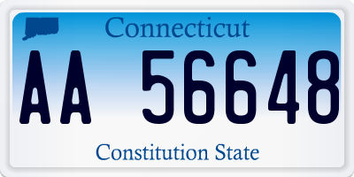 CT license plate AA56648