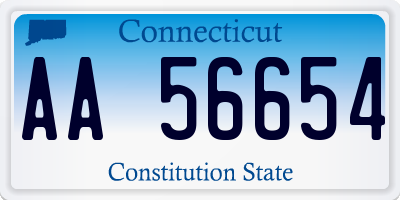 CT license plate AA56654