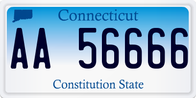 CT license plate AA56666