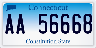 CT license plate AA56668