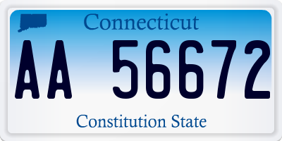 CT license plate AA56672