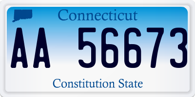 CT license plate AA56673